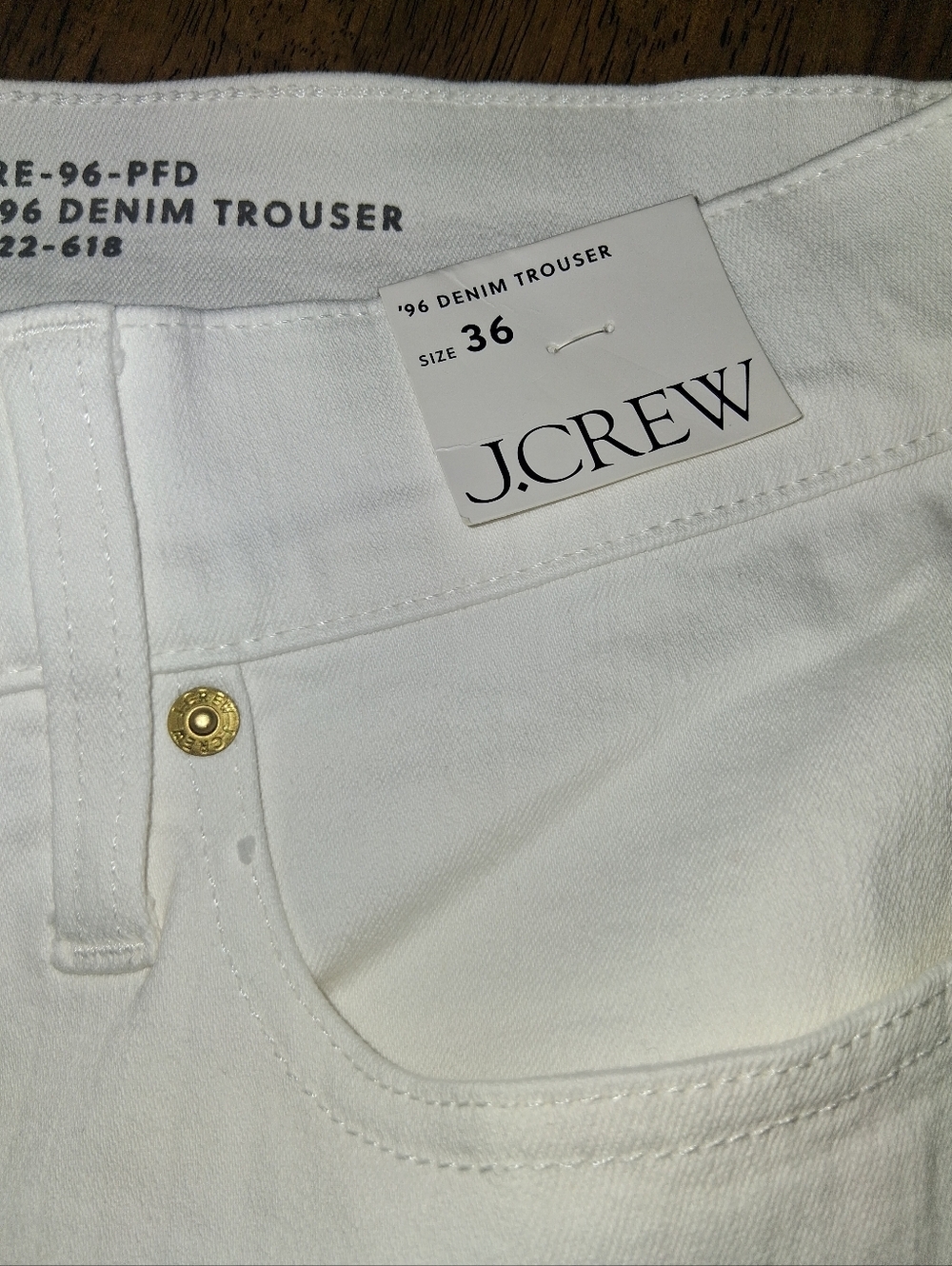 J Crew NWT 96 Denim Trouser White Wide Leg 36 - Picture 5 of 8